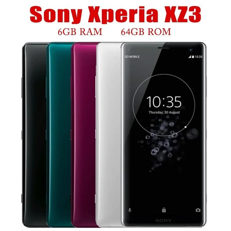 Sony Xperia XZ3 4G LTE โทรศัพท ์ มือถือสนับสนุน Play Store 6.0 ✺ 4/6GB RAM 64GB ROM โทรศัพท ์ มือถือ Qualcomm845 Octa Core สมาร ์ ทโฟนหน ้ าจอสัมผัสใช ้ 98 % ใหม ่