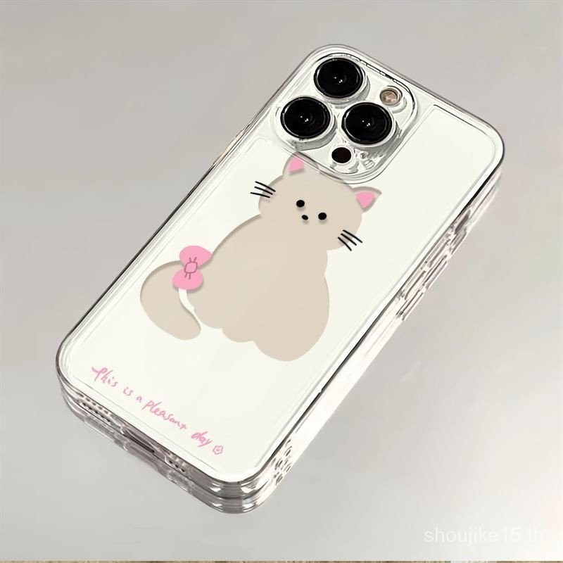 โบว์แมวสไตล์ใหม่เหมาะสําหรับ Apple IPHONE15 14 13 12 11promax/pro XSMAX/XR/X/XS 7/8plus Influencer S