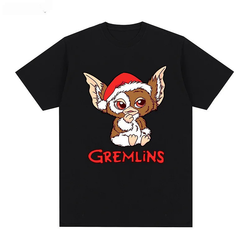 ใหม่ เสื้อยืดผ้าฝ้าย พิมพ์ลายภาพยนตร์สยองขวัญคริสต์มาส Gremlins Gizmo 80s สําหรับผู้ชาย และผู้หญิง
