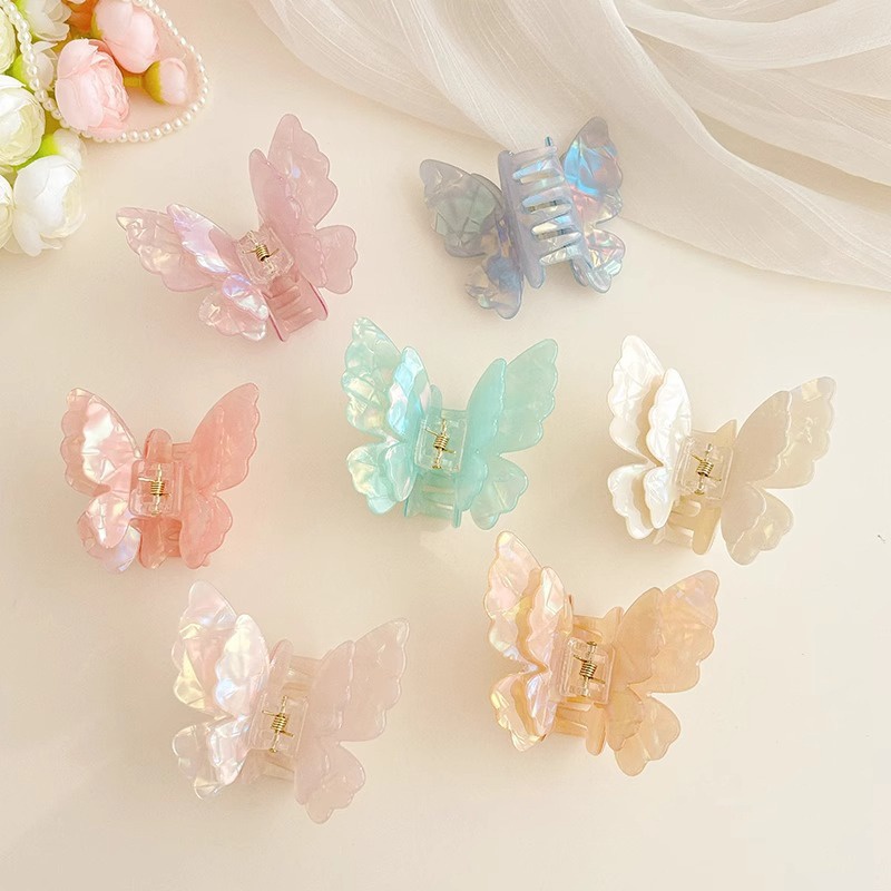 Ins แฟชั ่ นฝรั ่ งเศส Retro Hairpin Rhinestone คลิปผีเสื ้ อ