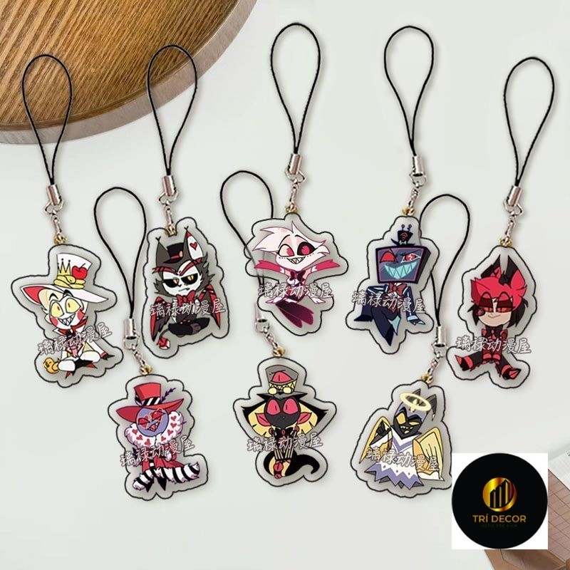 ที่แขวนโทรศัพท์พิมพ์ลาย HAZBIN HOTEL ver CARTOON mica อะคริลิค พวงกุญแจอนิเมะน่ารักและสะดวก