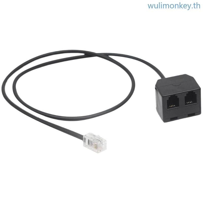Wu โทรศัพท ์ RJ9 ชาย 2 หญิง 4P4C Connector Adapter Splitter สายต ่ อ RJ9 โทรศัพท ์ สายต ่ อ