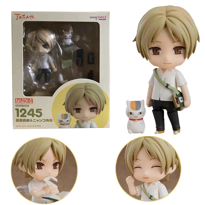 หนังสือของ Natsume ของเพื่อน Nendoroid 1245# Takashi Natsume Action Figure ของเล่น Natsume Yuujinchou Master Kitty Cat เครื่องประดับตกแต่งรุ่น