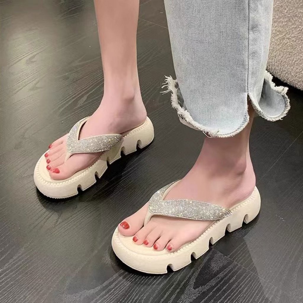 รองเท้าแตะหูคีบสีสดใสสำหรับฤดูร้อน