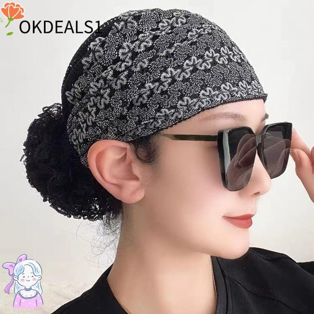Dealshop ที่คาดผมมุสลิม, ลูกไม้ อะคริลิคไฟเบอร์ หมวกคลุมศีรษะมุสลิม, แฟชั่น สีพื้น แอฟริกัน ห่อหัว ผู้หญิง