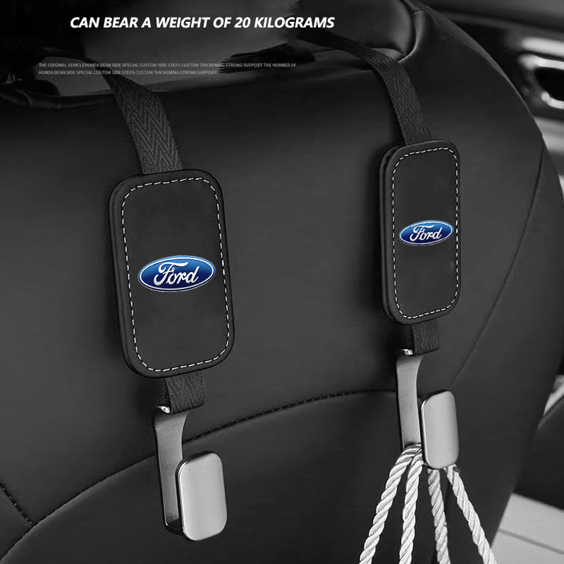 รถที่นั่งกลับตะขอหนังนิ่มเหมาะสําหรับ Ford Focus mk2 mk3 Fiesta Ranger Mondeo S-MAX Kuga Mustang KA Edge Mondeo Escape ภายในรถที่นั่งด้านหลังตะขอโลหะ