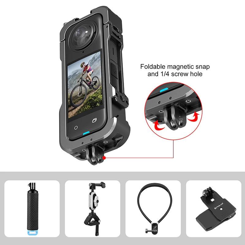Hepail กรอบป้องกันโลหะสำหรับ Insta360 X4 เคสโครงพร้อมฝาครอบเลนส์ อุปกรณ์เสริม Insta360 X4 thumbnail 8