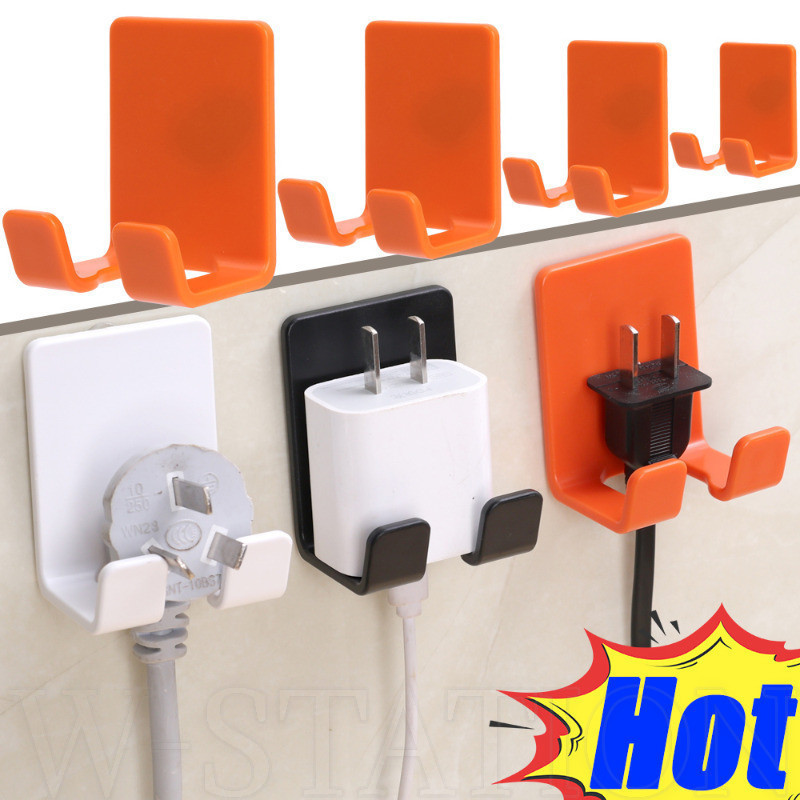 ตะขอเก็บปลั๊กไฟ-อเนกประสงค์,หมัดฟรี,กาวในตัว-สําหรับห้องน้ํา,ห้องครัว,เสื้อโค้ท,กระเป๋า-สายไฟซ็อกเก็ตแขวนผู้ถือ-บ้านจัด