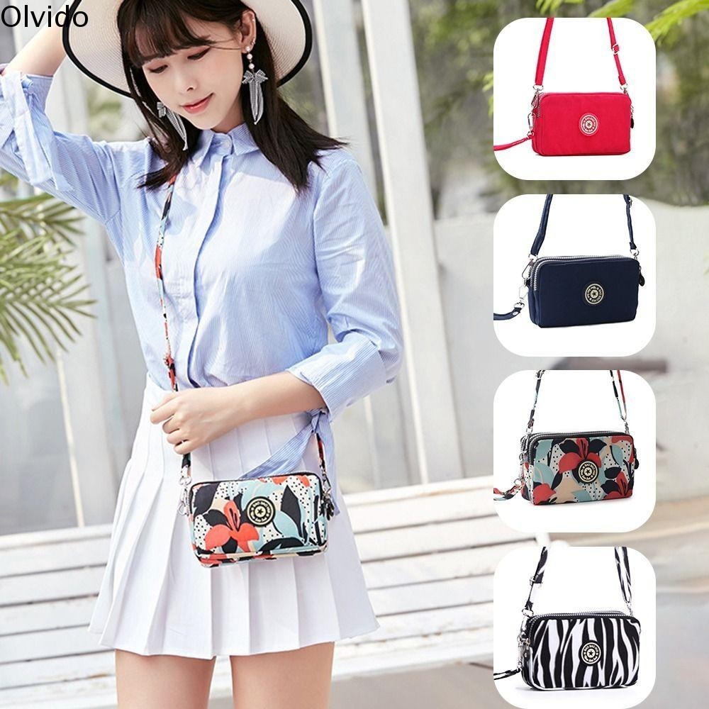 Olvido Sling Mobile Phone Bag, with Strap Canvas Crossbody Shoulder Bag, Fashion Zipper Korean Phone Pouch Women