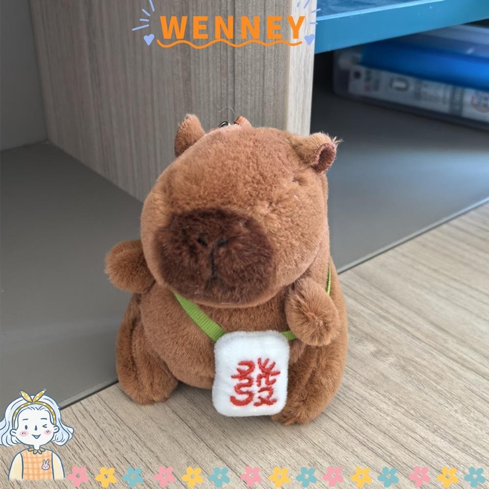 Wanneny ตุ๊กตา Capybara พวงกุญแจ, หลากสีน่ารักของเล่นจําลอง Capybara จี้, Kawaii การ์ตูน Capybara นุ่ม Guinea Pig Fluffy ตุ๊กตาสัตว์ของขวัญวันเกิด