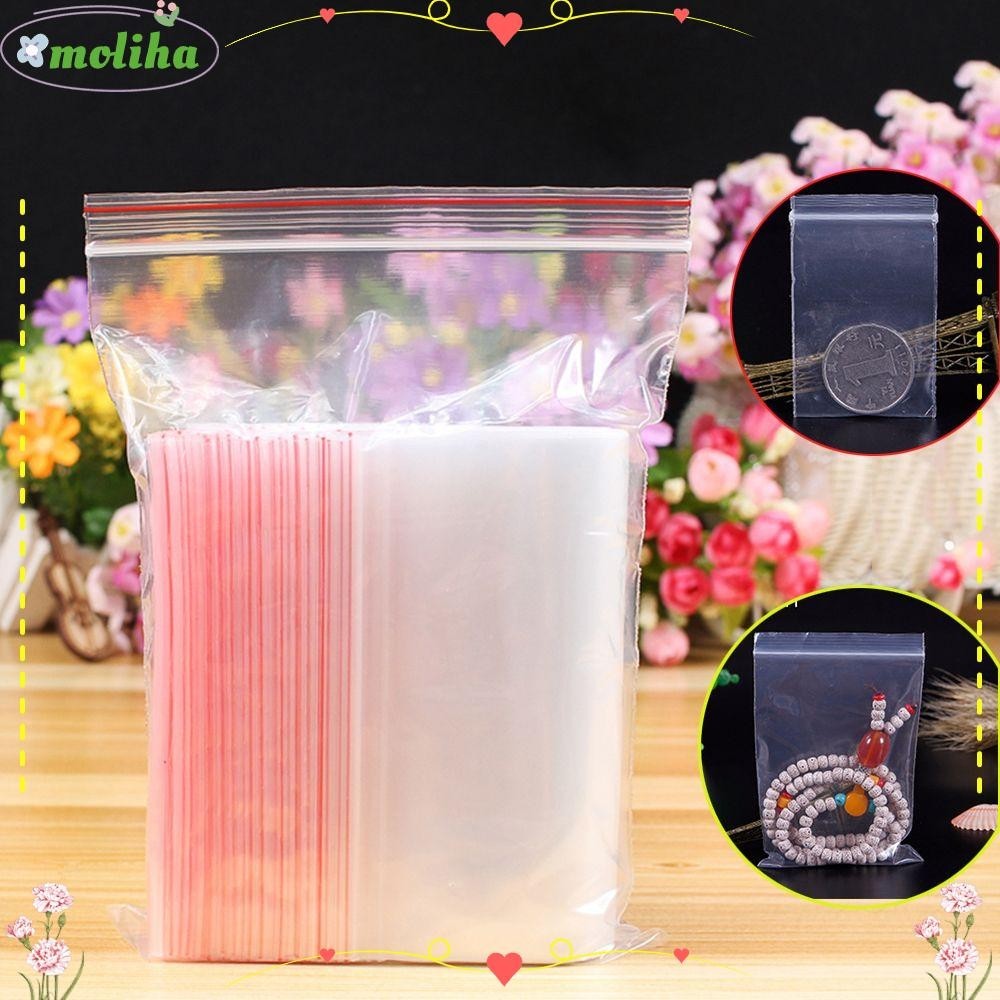 Moliha 100 pcs/pack เครื ่ องประดับถุงซิป Home Storage Self Adhesive Poly