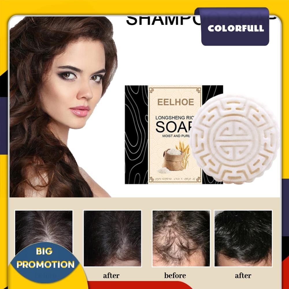 [Colorfull.th ] Rice Anti Hair Loss Hair Growth Shapoo Moistering Solid Shampoo สําหรับผมเสีย