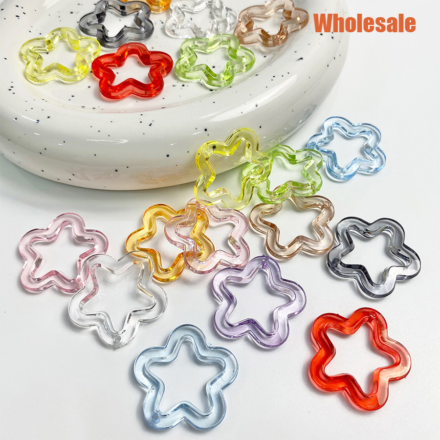 10ชิ้น30มิลลิเมตรอะคริลิดาวหลวมลูกปัดทําเองใสห้าเหลี่ยมจี้สําหรับสร้อยข้อมือต่างหูเครื่องประดับทําอุปกรณ์ที่ทําด้วยมือวัสดุ