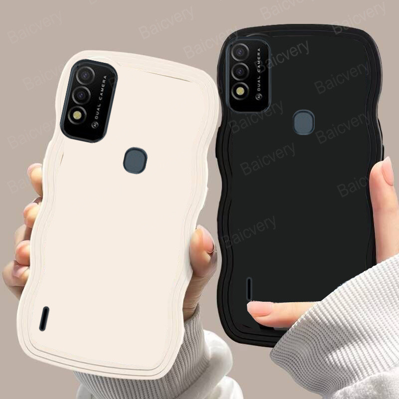 เคสโทรศัพท์ ITEL P37 / ITEL Vision 2S คุณภาพสูงการออกแบบหยักขนาดใหญ่ Soft TPU ซิลิโคนสี Matte กลับเกราะป้องกันกันกระแทกฝาหลัง