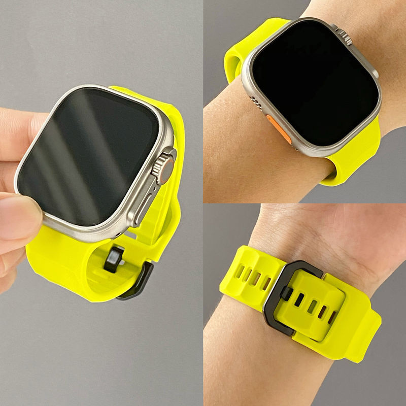 สายซิลิโคนลายคลื ่ น เหมาะสําหรับ For Apple Watch S10/9/8/7 Sports Ultra2 Soft