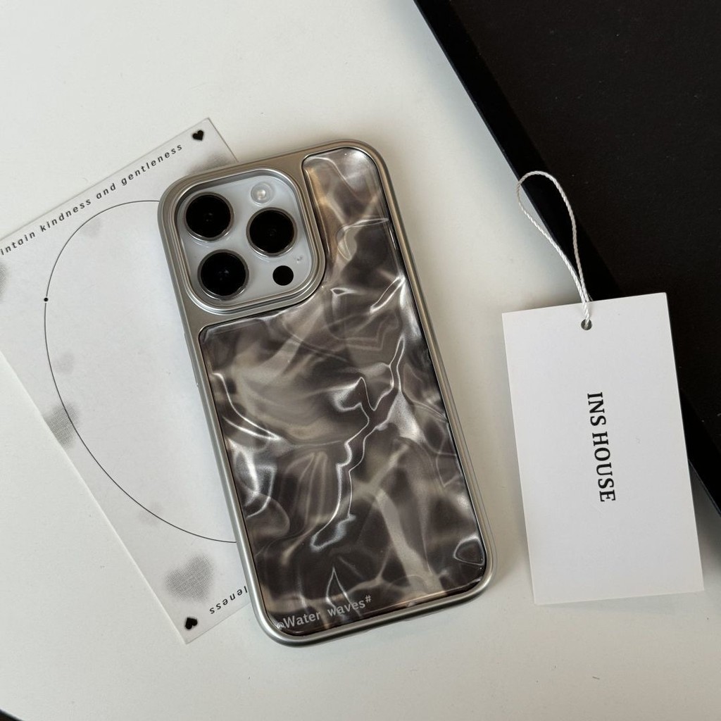 หรูหรา Electroplated bezel ระลอกน้ําเคสโทรศัพท์สําหรับ iPhone15 14 13 13 12 Pro Max ปลอก anti-shock กล้องป้องกัน Double frosted hard ฝาหลัง iPhone - รูปที่ 7