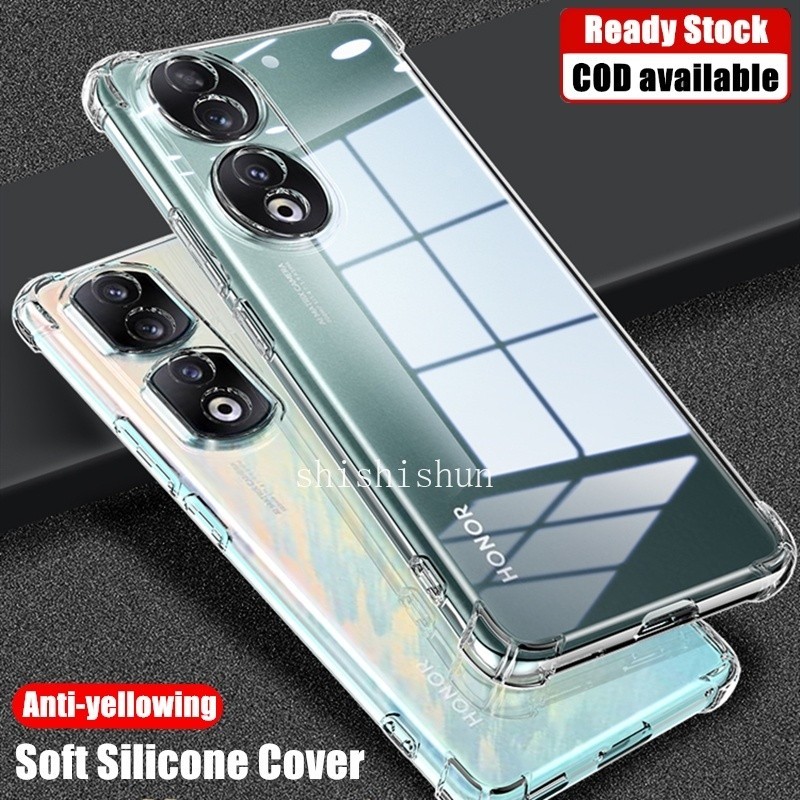 สําหรับ Honor 90 REA-NX9 กรณีซิลิโคนอ่อนนุ่มโปร่งใสเจลยาง Jelly เคสกันกระแทกสี่มุมฝาครอบป้องกันการตก