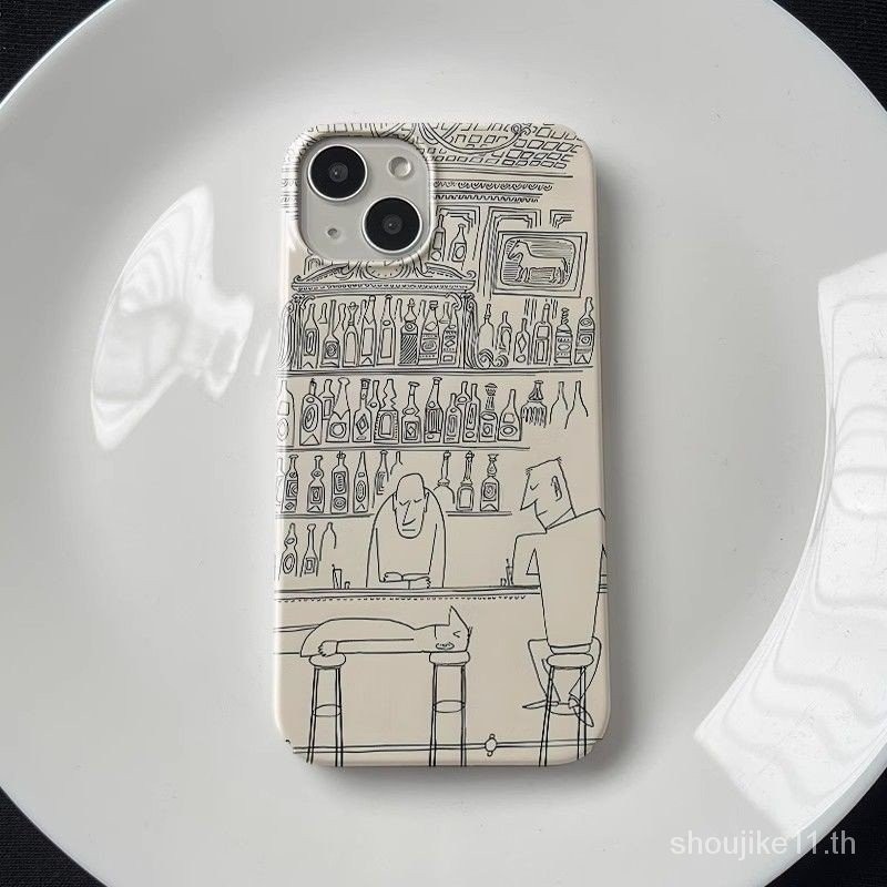 Late Night Hotel Apple 15Promax เคสโทรศัพท์ 14/13 เคสแข็ง 12 เส้น 11 ยุโรปสไตล์อเมริกัน x/xs ง่าย 78p OX5W