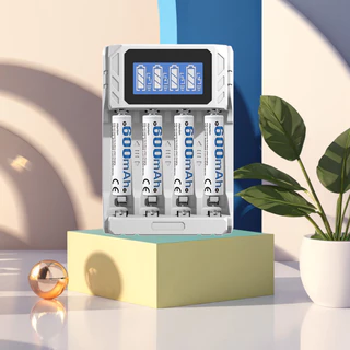 Yonii ถ่านชาร์จ AA AAA เครื่องชาร์จถ่าน 4 ช่อง พร้อมจอ LCD ชาร์จ Type-C รองรับ Ni-MH/Ni-Cd 1 บาท