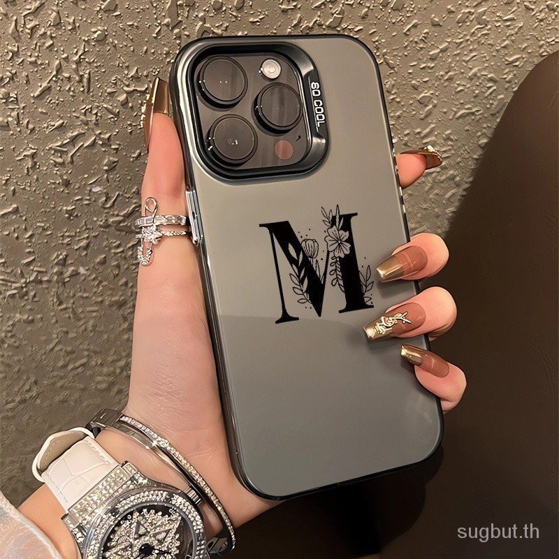 Iphone 15 14 13 12 11 pro XR X xmaxhard shell กันกระแทกซิลิโคนเกราะป้องกัน 13 14 15 Promax 7 8 plus anti-fall shell little flower art Lettersmเคสโทรศัพท์ที่ใช้งานได้