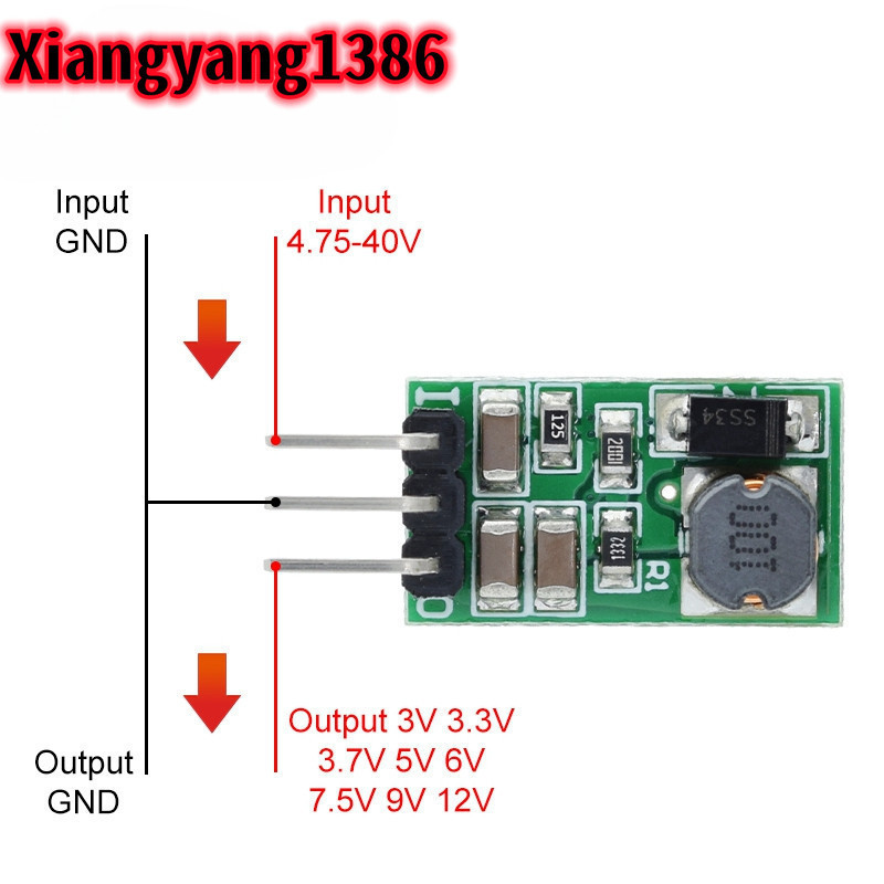 DD4012SA 1A DC 5-40V ถึง 3V 3.3V 3.7V 5V 6V 7.5V 9V 12V ตัวควบคุม DC-DC Step-Down Buck Converter โมด