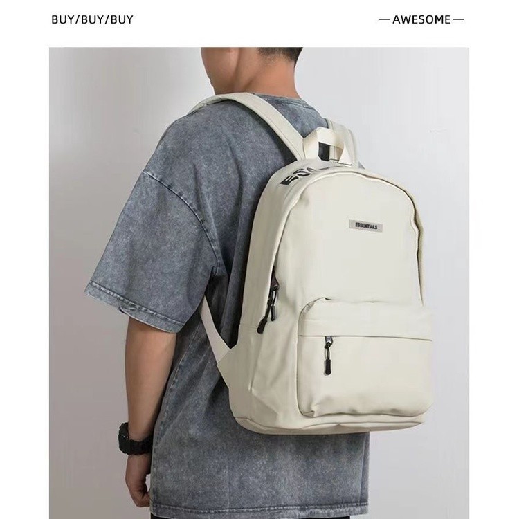 Fear of God ESSENTIALS กระเป ๋ าเป ้ สะพายหลังหนังกระเป ๋ านักเรียน