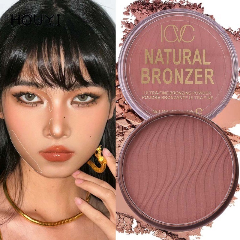 Matte Brown Contour Powder Plate - Oil Control Contour Bronzer Shading Powder - Face Outline คอนซีลเลอร ์ เครื ่ องสําอาง
