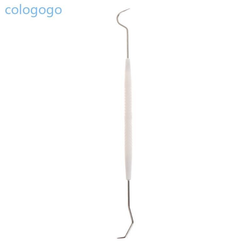 Colo คู ่ สําหรับหัวทันตแพทย ์ ฟันทําความสะอาดสุขอนามัย Explorer Probe Hook Pick สแตนเลสทนทาน Ergonomic Handle Desig