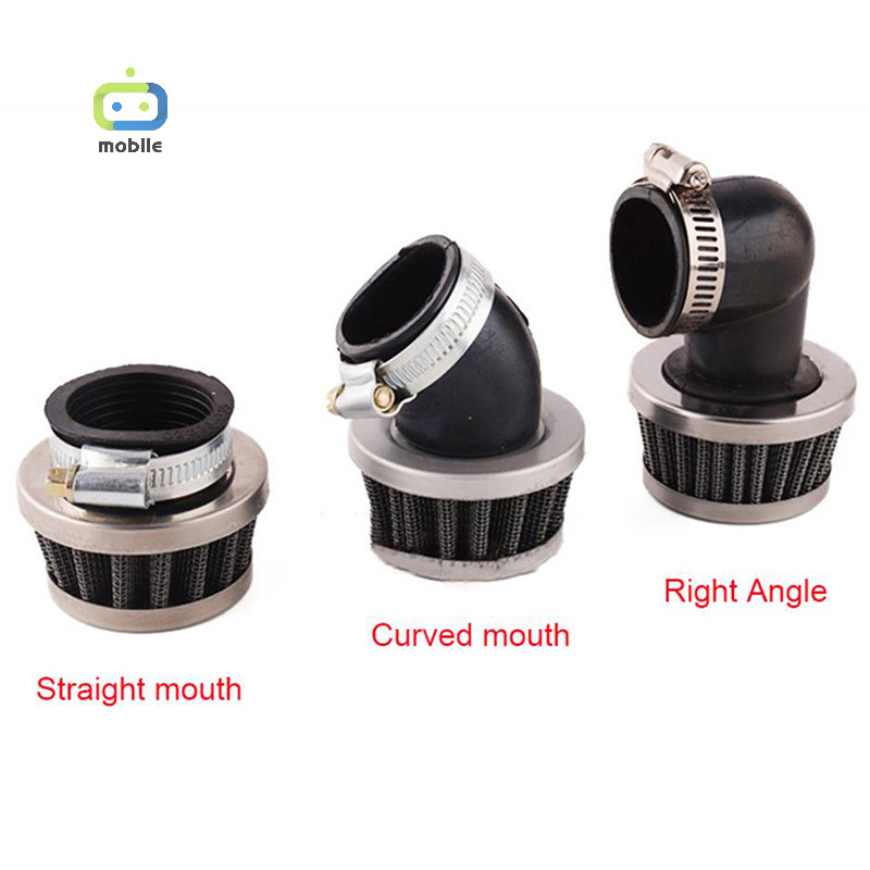[maygood ] เครื ่ องกรองอากาศรถจักรยานยนต ์ 35 มม . Dirt Pit Bike Straight Curved Right Mini Air Filter {TH }
