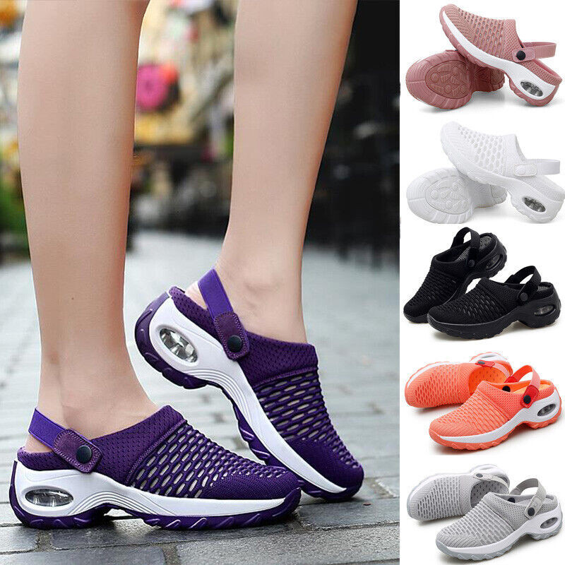 Air Cushion Wedge Slip On Walking Shoes Orthopedic Diabetic Mesh Flatform Slider