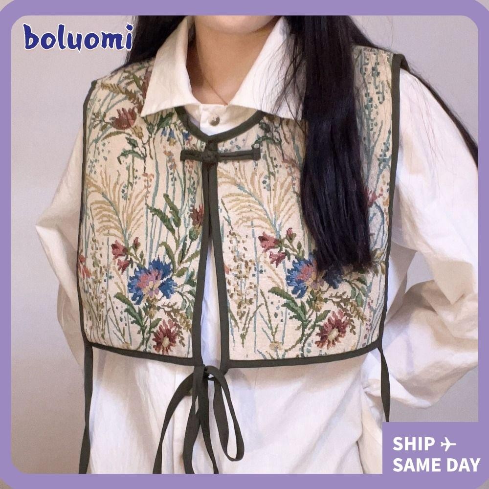 ผ้าพันคอ โบลูโอมิ,เย็บปักถักร้อยดอกไม้ไหล่ห่อ,แฟชั่นวินเทจผ้าคลุมไหล่ที่ถอดออกได้สําหรับผู้หญิง