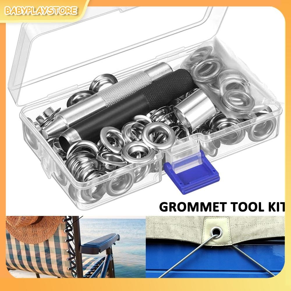 300/200/100 ชุด Grommet ชุดเครื่องมือ Grommet การตั้งค่าเครื่องมือ 1/2 นิ้ว Grommets ตาไก่พร้อมเครื่องมือติดตั้ง & กรณี SHOPQJC9811