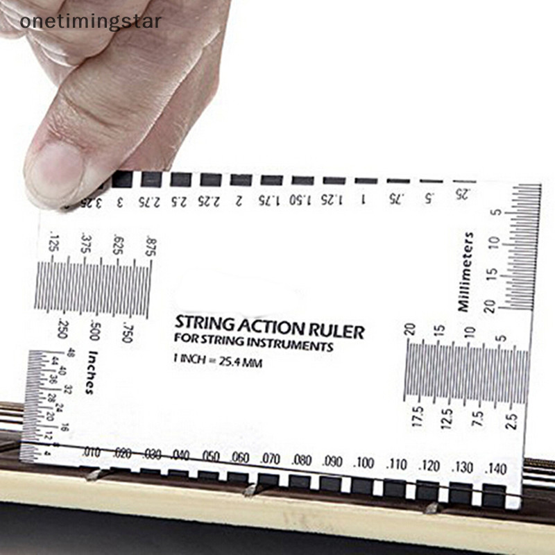 Onetimingstar Steel String Action Gauge ไม ้ บรรทัดคู ่ มือการตั ้ งค ่ าการวัด Luthier สําหรับกีตาร ์ Bass OMS