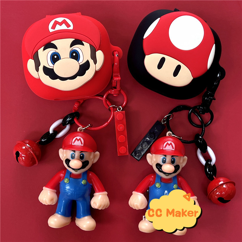 For Anker Soundcore R50i NC / P40i Case Cartoon Mario Keychain Pendant Anker Soundcore P25i/R50i Sil