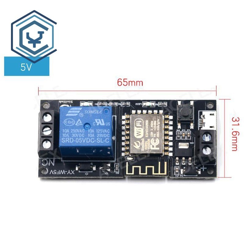 1PCS 5V XY-WF5V Sinilink WIFIDC เหมาะสําหรับโทรศัพท์มือถือรีโมทคอนโทรลโมดูลรีเลย์สําหรับสมาร์ทโทรศัพ