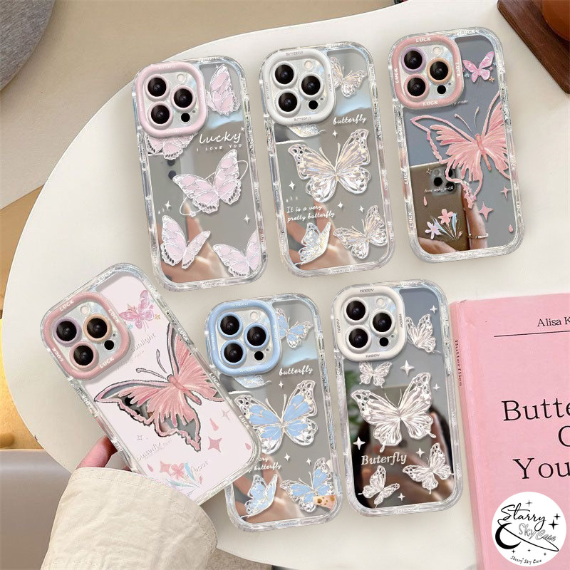 แฟชั่นการ์ตูน Dreamy Glitter Lucky Butterfly Letter Graffiti เงาสําหรับ OPPO A38 A15 A12 A16s A12E A