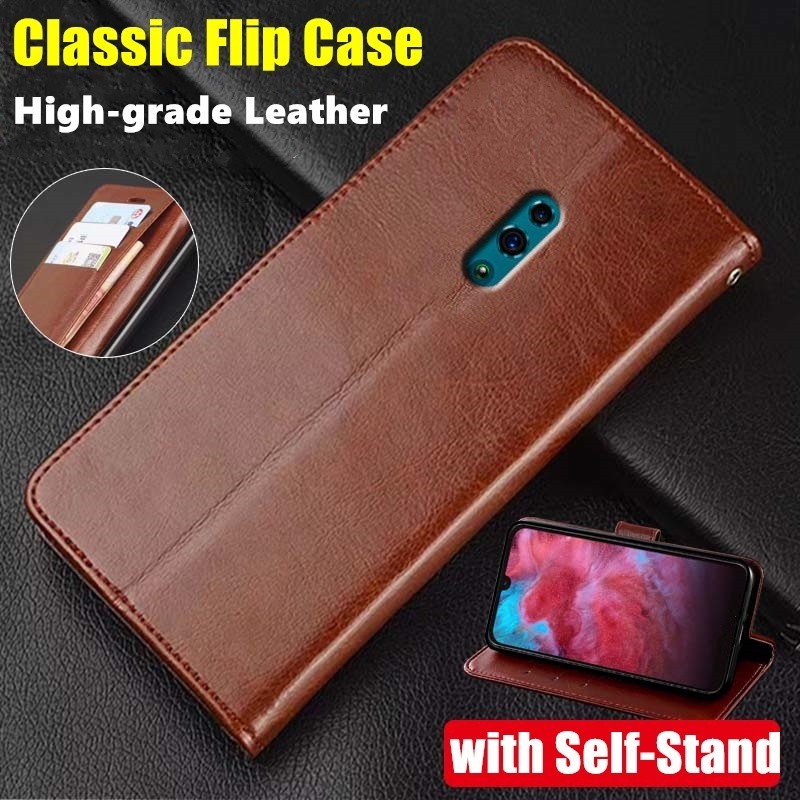 สําหรับ OPPO Reno 2F 2Z 2 Reno2 10x ซูม CPH1917 CPH19 CPH1989 CPH1907 CPH1945 CPH1951 หนังกระเป๋าสตางค์วินเทจพับพลิกป้องกันกรณี Kickstand ผู้ถือบัตรฝาครอบ