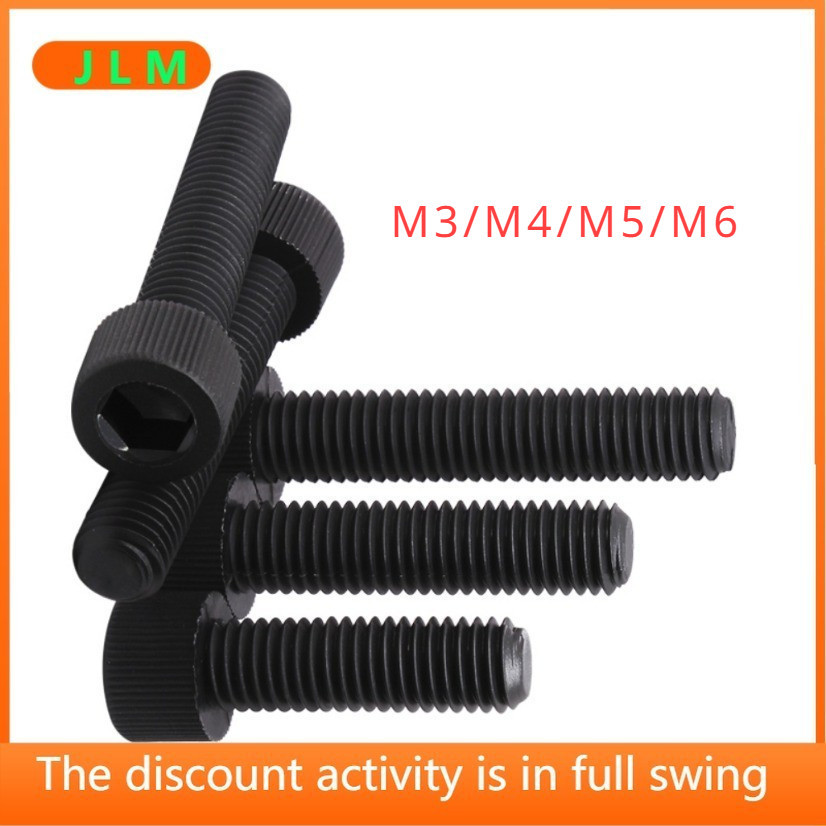 ((JLMB)น็อต หัวจม หกเหลี่ยม ไนลอน เกลียวมิล ตลอด น็อต สกรู M3M4M5M6 DIN912 Hexagon Socket Screw Bolt Full Thread Nylon PA66