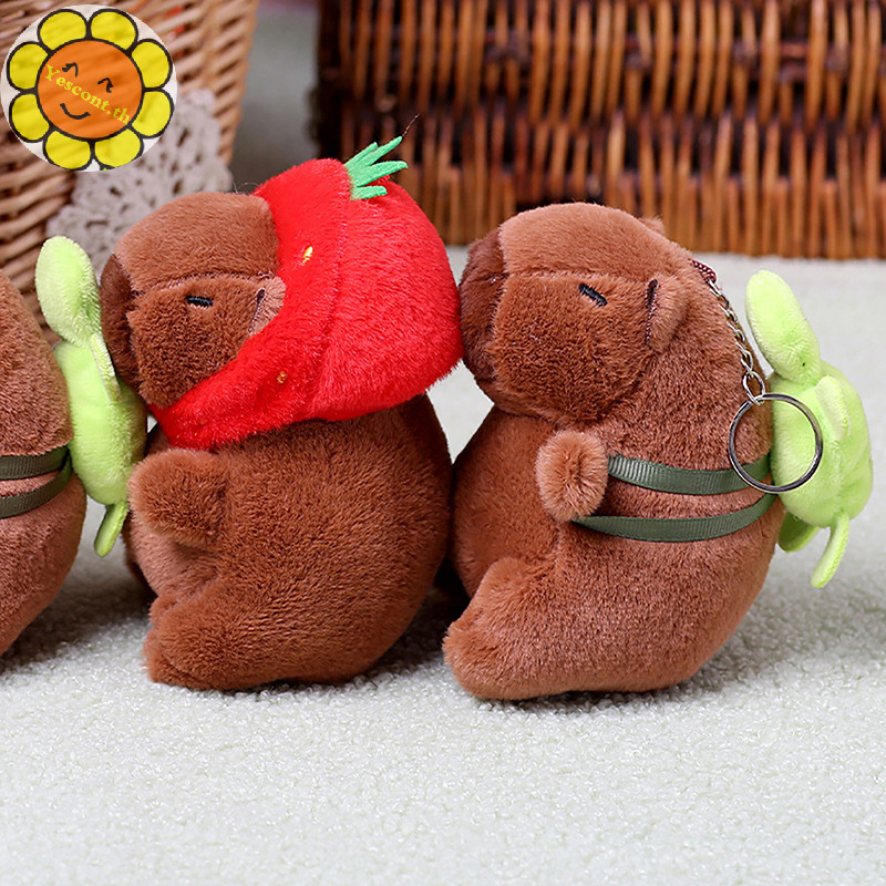 Yescont สร้างสรรค์น่ารัก Capybara ตุ๊กตาพวงกุญแจตุ๊กตาสัตว์ตุ๊กตาพวงกุญแจรถ Ch กระเป๋าเป้สะพายหลังจี้อุปกรณ์ตกแต่งของขวัญ TH