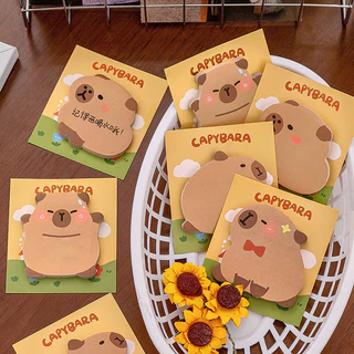 30 แผ่นการ์ตูน Capybara Shape Sticky Notes นักเรียน Mini Memo Pad