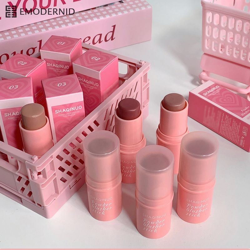 Shaqinuo บลัชออนติด ครีมสีสวย ปัดแก้ม อิ่มตัวตามธรรมชาติ เนื้อแมตต์ กันน้ํา สีกุหลาบ 4g - รูปที่ 4