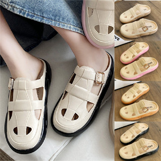 รองเท้าแตะแฟชั่นผู้หญิงแบบสวม รองเท้าแตะแบบสวมเปิดปลายเท้า ห…