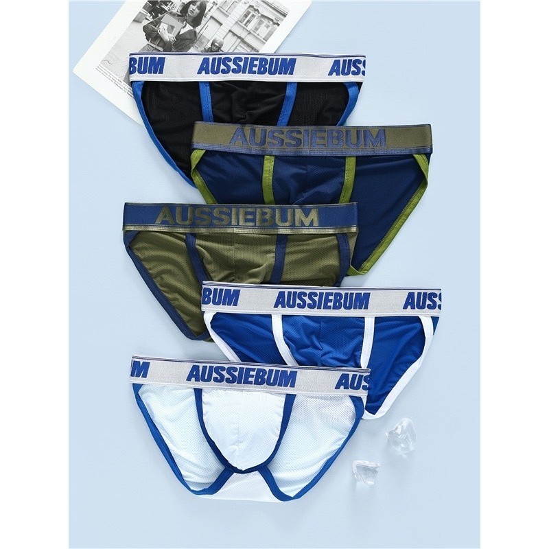 พร้อมส่ง กางเกงในชาย กางเกงในแฟชั่น Aussiebum ทรงtanga ผ้าไนลอน ผ้าลื่น ใส่สบาย