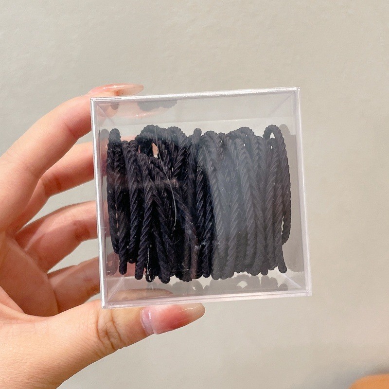 ชุดยางรัดผมหางม้า แบบยืดหยุ่นสูง ที่ทนทาน แบบเรียบง่าย นได้ยาวนานแถบยางวงบาง ๆ 50 แท่ง/กล่อง - รูปที่ 4