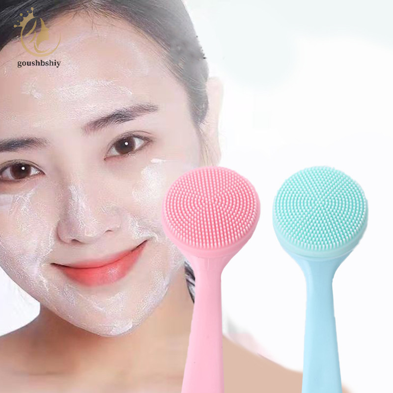 [goushbshiy] แปรงซิลิโคนทําความสะอาดผิวหน้า แปรงขนนุ่ม แปรงล้างสิวเสี้ยน TH