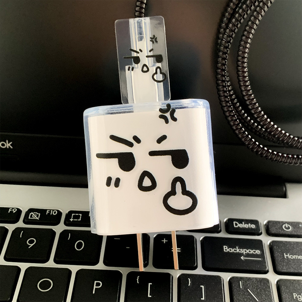 การ์ตูนตลกโปร่งใสแสดงออกซิลิโคนชาร์จป้องกันกรณีสําหรับ ไอโฟน 11 12 13 14 18ว-20ว ชาร์จเร็วป้องกันชาร์จปกแขน - รูปที่ 5