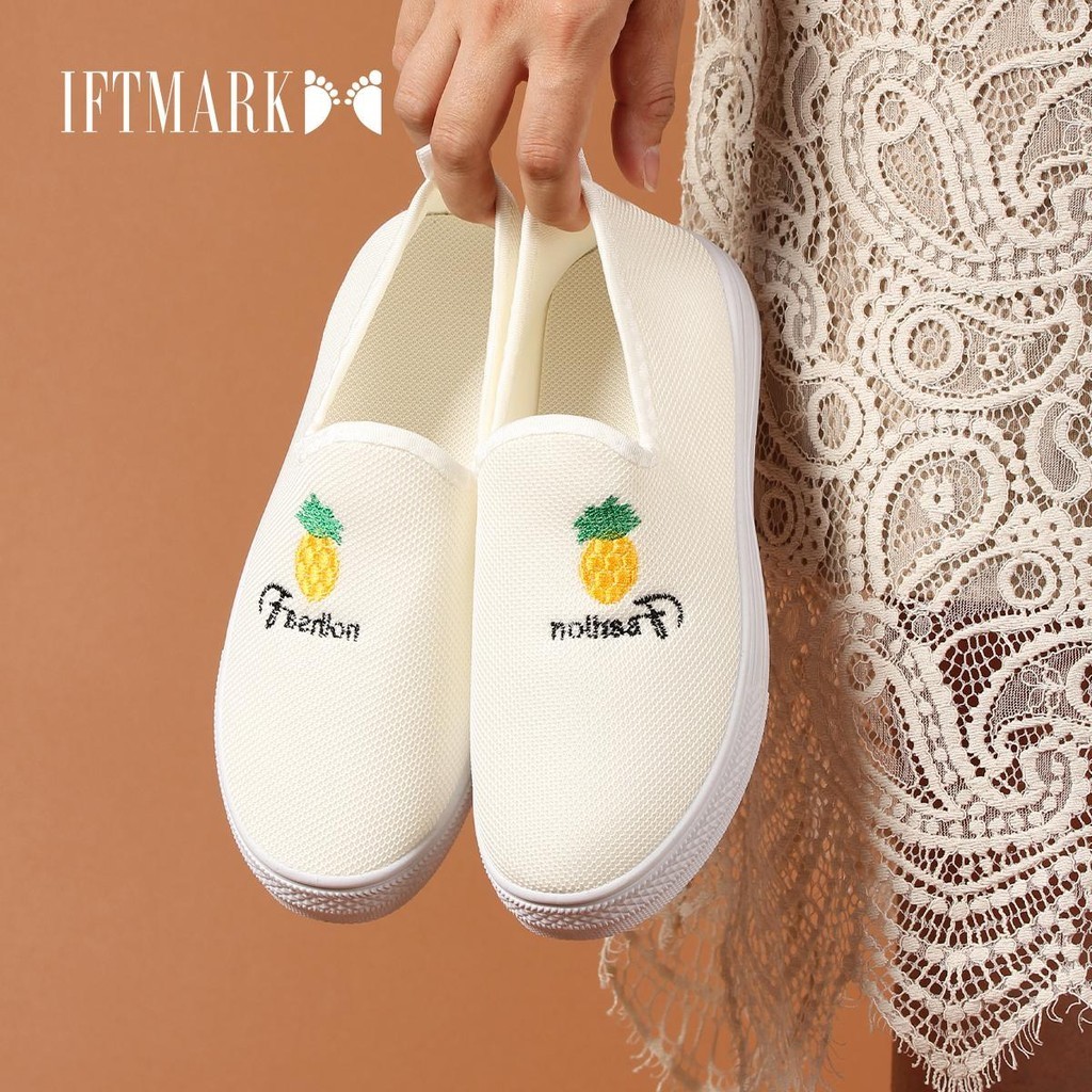 IFTMARK รองเท้าผ้า รองเท้าผู้หญิง รองเท้ากีฬา สลิป-ออน แฟชั่น ยืดหยุ่นได้ดี เป็นทรงดี ใส่ง่าย สบายเท้า[ส่งเร็วพิเศษ]