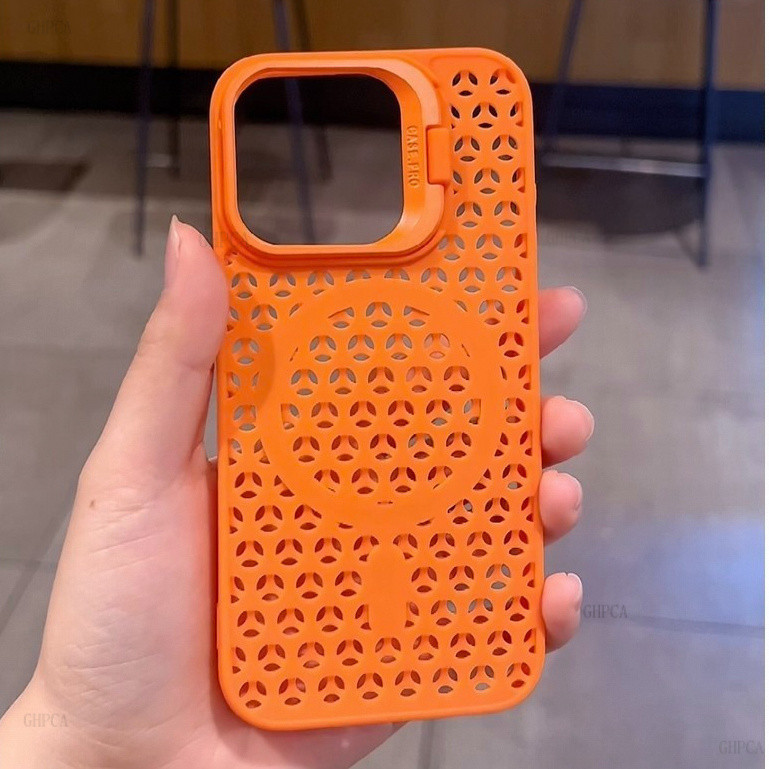 เคสซิลิโคนอ่อนนุ่มกระจายความร้อนสําหรับ iPhone 15 14 13 12 Pro Max 11 Promax 14Plus 15Plus ขายึดพับในตัว เคสยางกันกระแทก