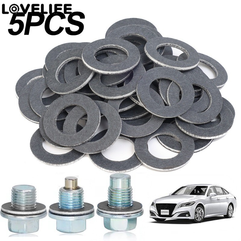 [ แนะนํา] 1/5/10 ชิ้นท่อระบายน้ําน้ํามันปลั๊กเครื่องซักผ้า-ปะเก็นปิดผนึกอลูมิเนียม-แหวนซีลน็อตเครื่องยนต์-สายฟ้าบางพิเศษ-อุปกรณ์ยานยนต์-สําหรับฮอนด้า,โตโยต้าร