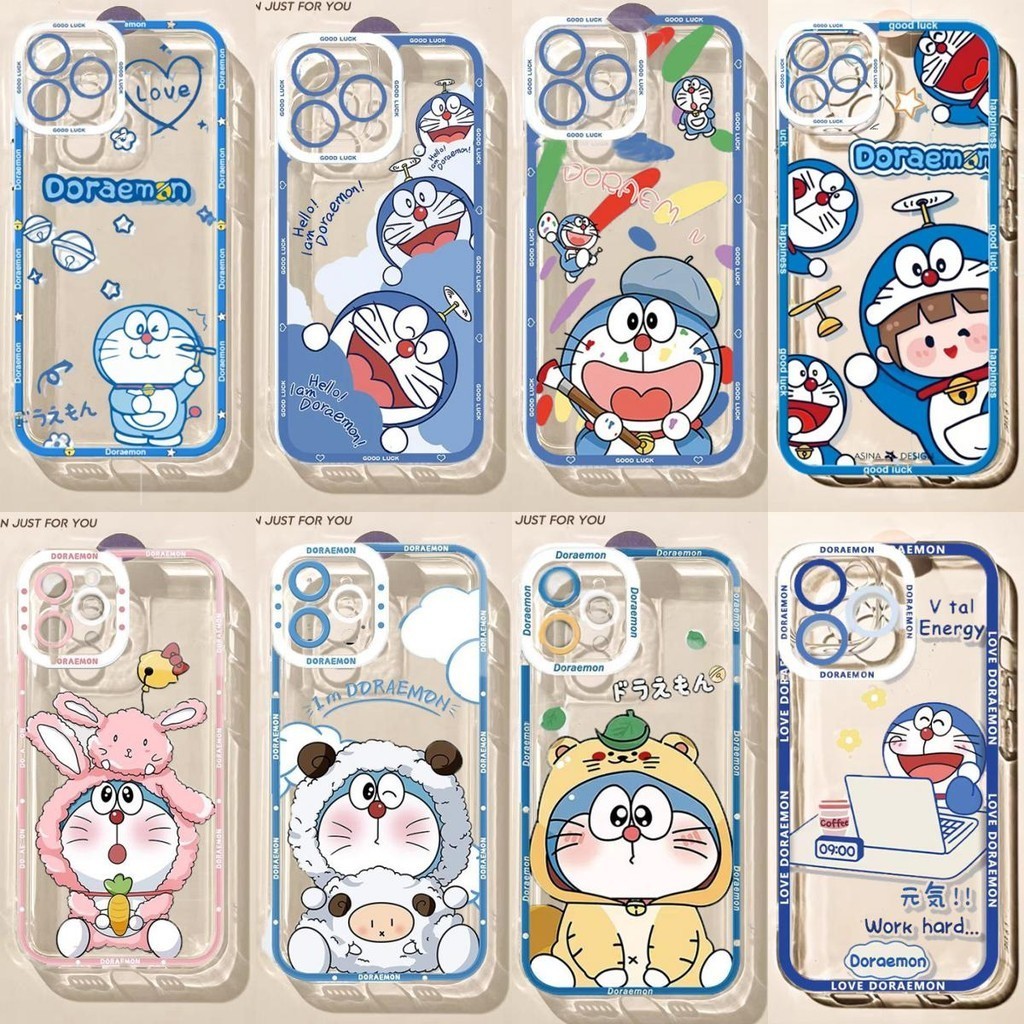 น่ารักโดราเอมอนตลกคู่เคสโทรศัพท์สําหรับvivo Y12I Y20 Y11S Y12S Y12A V25 V20 V20SE V21 V23 V23E V27 V27E V30Eแบรนด์อินเทรนด์เปลือกการ์ตูนClear TPUนุ่ม